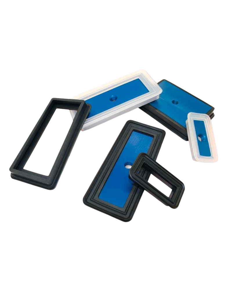 Rectangular flat vacuum cups with supports